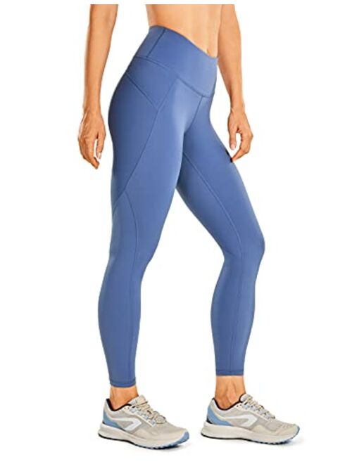 CRZ YOGA Women's Hugged Feeling Compression Running Leggings 25 Inches - Non See-Through Thick Training Tights Workout Pants