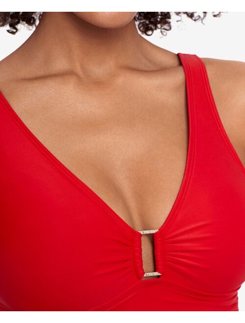 Polo Ralph Lauren Lauren Ralph Lauren Ring-Detail Over-The-Shoulder Underwire Tummy-Control One-Piece Swimsuit