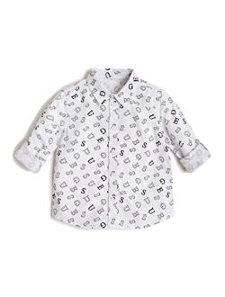Boys' Little Logo Poplin Button Down Shirt