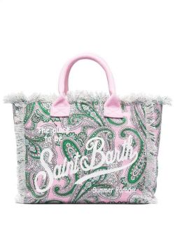MC2 Saint Barth graphic-print fringed beach bag