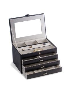 Bey-Berk 4 Level Jewelry Box with Multi Compartments
