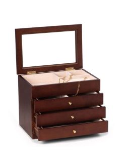 Bey-Berk Jewelry Box with Glass Viewing Top