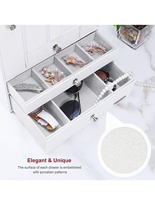 Homde Jewelry Organizer Box Necklaces Storage Earrings Case for Women Girls Gift Choice Porcelain Pattern Series