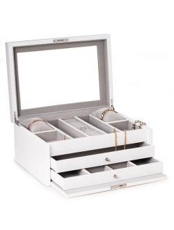 Bey-Berk Lacquer Large Jewelry Chest with Multi-Compartment Storage