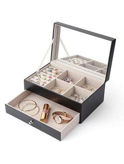 Meangood Jewelry Organizer Box 2 Layer
