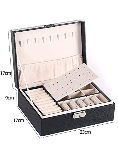 Mtianxy Leather Jewelry Box for Women Her Wife Mom, Jewelry Storage Organizer for Ring Earring Bracelets Watches Storage, Best Jewelry Case Gift for Christmas Birthday Mo