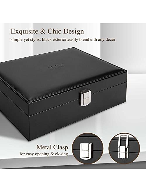 KCY Jewelry Box for Women Girls,Jewellery Storage Boxes Case for Earrings Rings Necklaces Bracelets,Mens Jewelry Organizer