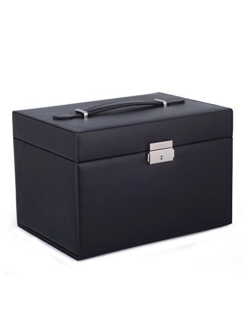 Kendal Large Leather Jewelry Box/Case/Storage/Organizer Travel Case Lock