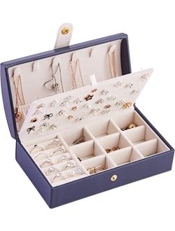 The Jewellery Pak Luxury Jewelry Organizer Case Box for Rings Earrings Necklaces Travel Jewelry Storage Box Premium PU Leather Exterior and Soft Touch Velvet Interior Bea