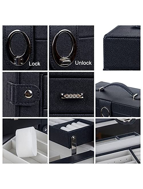 Kendal Leather Jewelry Box for Women Organizer Case for Necklace, Ring, Jewelry