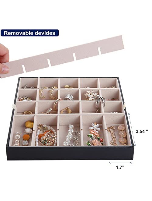 homing Earring Organizer Box for Women, 2 Layers 50 Slots with 8 Necklace Hooks