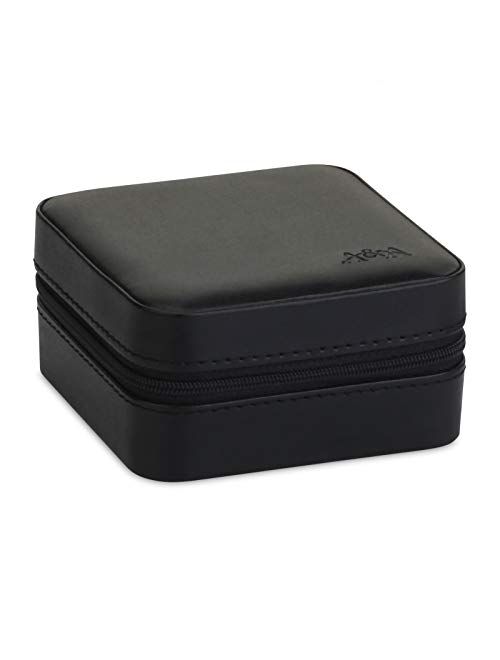 A&A Large PU Leather Jewelry Box 2 Layers Combined Storage Case with Buckle