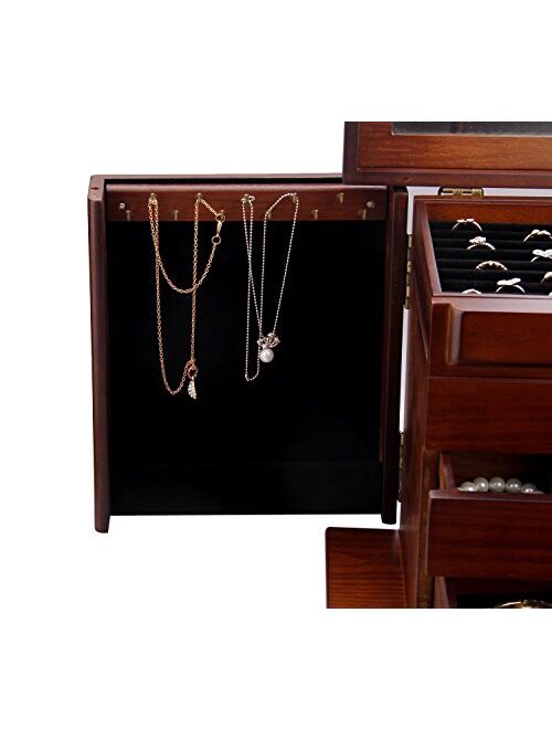 Rowling Extra Large Wooden Jewelry Box/Jewel Case Cabinet Armoire Ring Necklacel Gift Storage Box Organizer Mg002