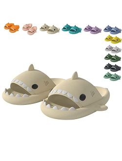 Gaxlako Fashionable Cute Shark Slippers for Women Men Child Non-Slip Quick Drying Lightweight Sole Slippers Summer Novelty Open Toe Slides Family Casual Beach Sandals Sho
