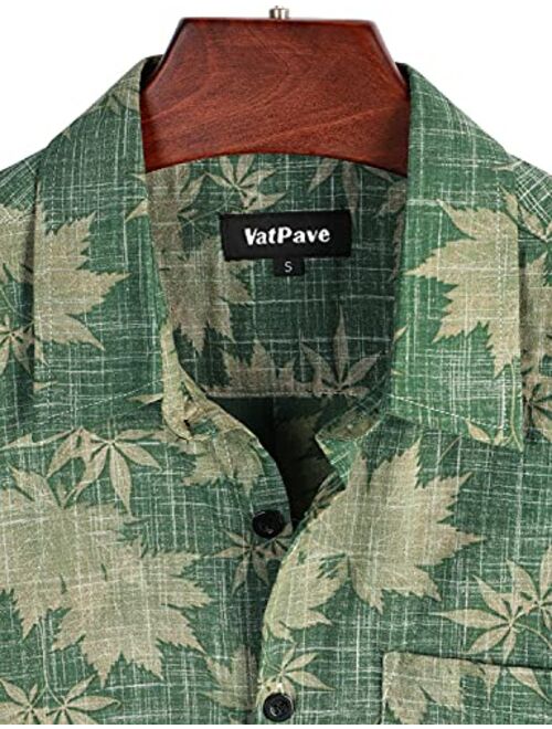 VATPAVE Mens Front Pocket Hawaiian Shirts Casual Short Sleeve Button Down Beach Shirts