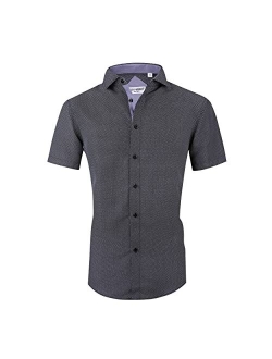 Alex Vando Mens Printed Dress Shirts Long Sleeve Regular Fit Button Down Shirt
