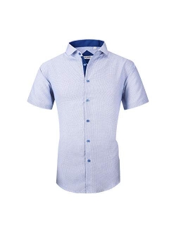 Alex Vando Mens Printed Dress Shirts Long Sleeve Regular Fit Button Down Shirt