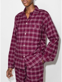 TEKLA flannel checked pajama shirt