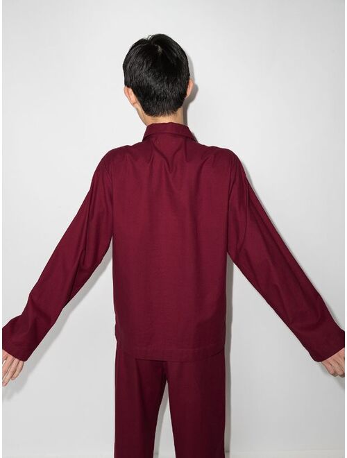 TEKLA flannel long-sleeve pajama shirt