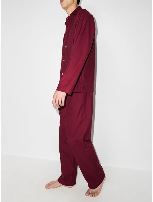 TEKLA flannel long-sleeve pajama shirt