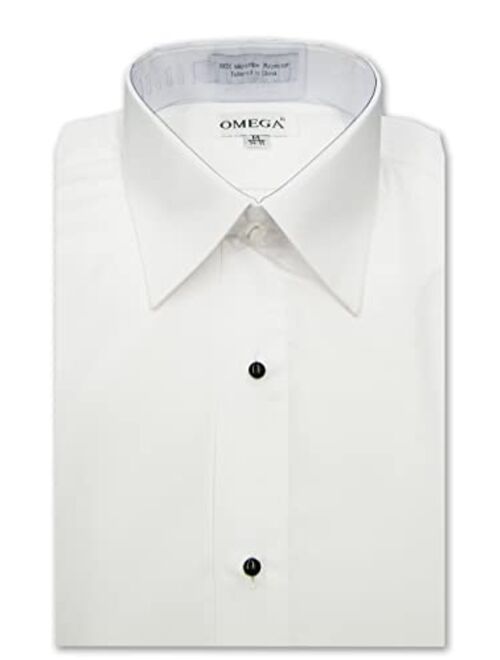 Buy OmegaTux Men's Slim Microfiber Tuxedo Dress Shirt Laydown Collar ...