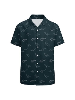 GADZILLE Hawaiian Shirt for Men Casual Button Down Shirt Short Sleeve Aloha Beach Shirt Party Shirt