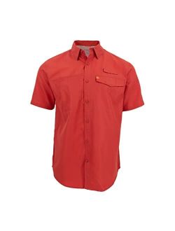 The American Outdoorsman Short Sleeve Button Down Poly Grid Fishing Shirt for Men