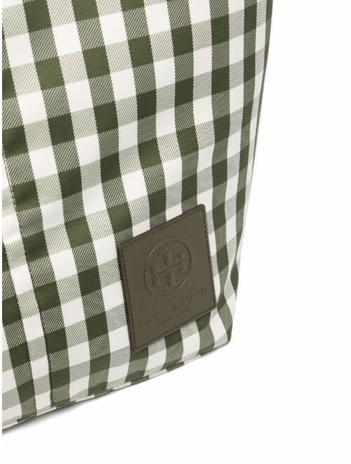 Tory Burch gingham-check tote bag