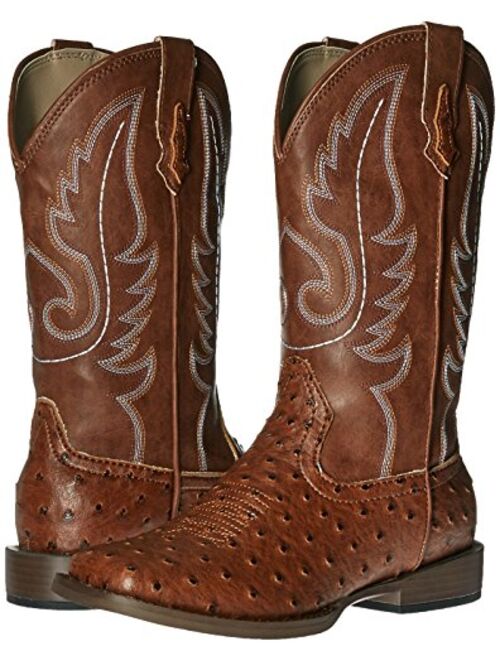 Roper Square Toe Faux Ostrich Western Boot
