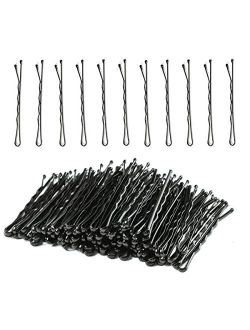 DAIKOYE Bobby Pins,300 Pcs Black Hair Pins with Box for Women Lady Girls Kids,Premium Wave Hairpins for All Hair Types(Black,2.2 Inch)