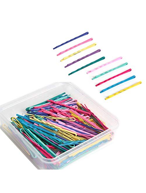 Hapy Shop 150 Pieces Color Bobby Hair Pins Hair Styling Clips with Storage Box for Women,Colorful