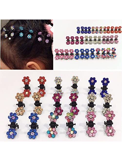 Mokily 65pcs colorful Mini Hair Claw- Hair Accessories for Women for Girls-Rhinestone Hair Clips-Bangs Hair Clip
