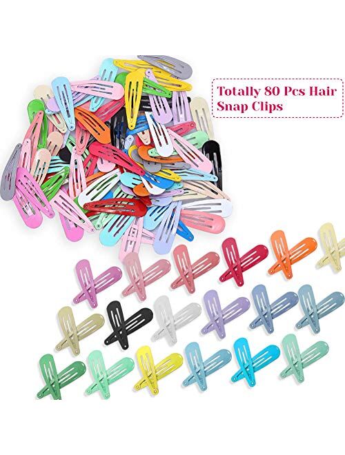 Snap Hair Clips Hair Barrettes for Girls, Anezus 80 Pcs 2 Inch Non-Slip Barrettes Hair Accessories for Girls, Women, Kids Teens or Toddlers
