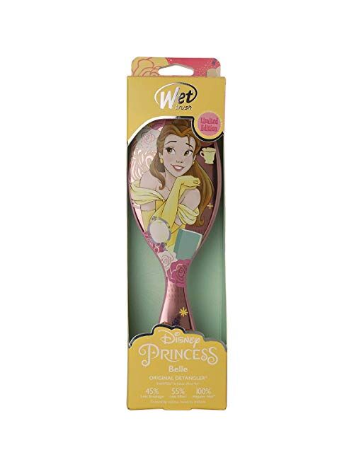 Wet Brush Princess Wholehearted Original Detangler Brush - Disney's Collection Belle, Light Pink - All Hair Types - Ultra-Soft IntelliFlex Bristles Glide Through Tangles 