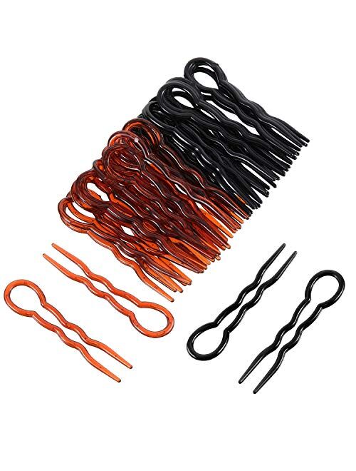 WILLBOND 48 Pieces Plastic U Shaped Hair Pins Lady Style Grip Hair Pins Fast Spiral Hair Grip for Women Girls Hairstyle Accessories