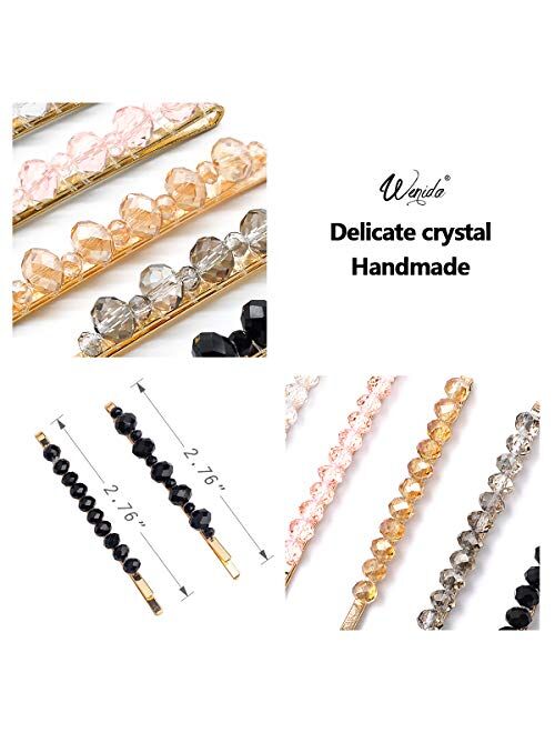 Hair Clips Wenida 10 Pieces Fashion Crystal Metal Hair Pins Barrettes Bobby Pins Decorative Hair Styling for Women Girls