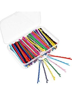 Bememo 100 Pieces Bobby Hair Pins Hair Styling Clips with 1 Storage Box for Girl and Women, 10 Colors