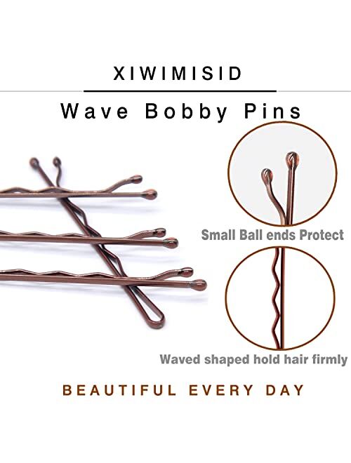 XIWIMISID Bobby Pins Black 100 Count Hair Pins for Women Lady Girls Kids With Box Everyday Essential Hair Accessories Great for All Hair Types 100 Pcs (2 inch)