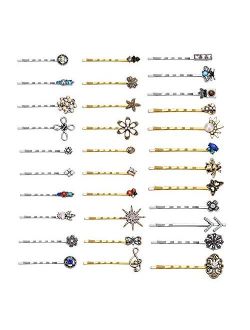 TEEMI 2 pcs Rhinestones Bobby Pins for Young girls Hair Clips Set