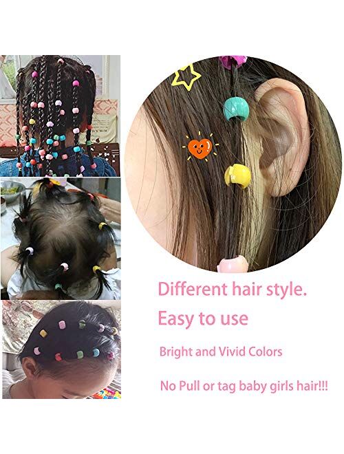 CELLOT 200PCS Kids Hair Bangs with Gift Box Mini Hair Claw Clip Hair Pin Hair Accessories Clips for Little Baby Girls Toddlers Teens Children (Bean and Flower)