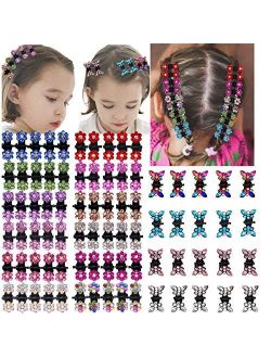 DeD 80pcs Flower Rhinestone Hair Clip Glitter Hair Bangs Clips Hair Accessories for Baby Girl Kids Toddlers