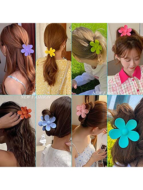 MAJOMI Hair Claw Clips Flower Hair Clips 8PCS 8 Colors