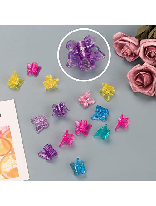 PAGOW 12/18/24 Pieces Mini Butterfly Hair Clips Hair Claw Clip, No-Slip Claw Jaw Fashion Butterfly Barrettes for Women Girls Hair Accessory