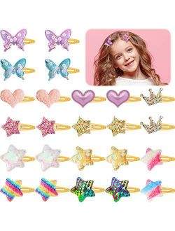 Chuangdi 24 Pieces (12 Pairs) Girls Cute Hair Clips Baby Girls Hair Clips Children Hairpin for Baby Girls Teens Toddlers, Assorted Styles
