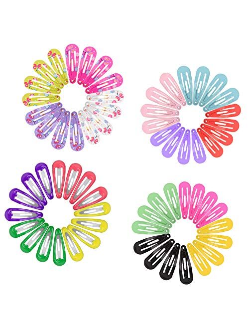 olyrjie 100 Pcs Small Hair Clips for Little Girls 1 Inch Metal Snap Hair Clips Barrettes for Toddlers Kids Hair Accessories