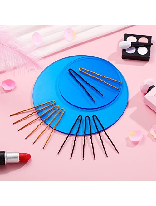 Yunsailing 30 Pieces French Twist Hair Pins Flocked U Pins Hair Bobby Pins for Women Girls Wedding Wigs Extension Accessories Ball Tips, Brown and Gold, 3 Inch