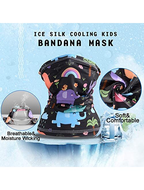 FCNEHLM 3 Pcs Cooling Kids Neck Gaiters, Summer Face Cover for Kids, Face Scarf Bandana for Boys Girls Outdoor