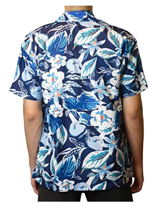 SIAMKICK Men’s Hawaiian Summer Tropical Beach Aloha Shirt, Casual Short Sleeve Floral Vacation Button Down Shirts for Men