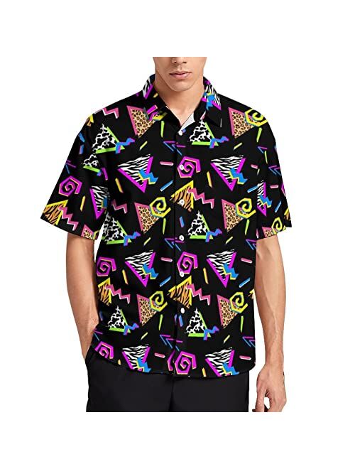 HUGLAZY Turtles Hawaiian Shirts for Men, Chelonioidea Button Down Shirts Starfish Shell Short Sleeve Beach Summer Shirt
