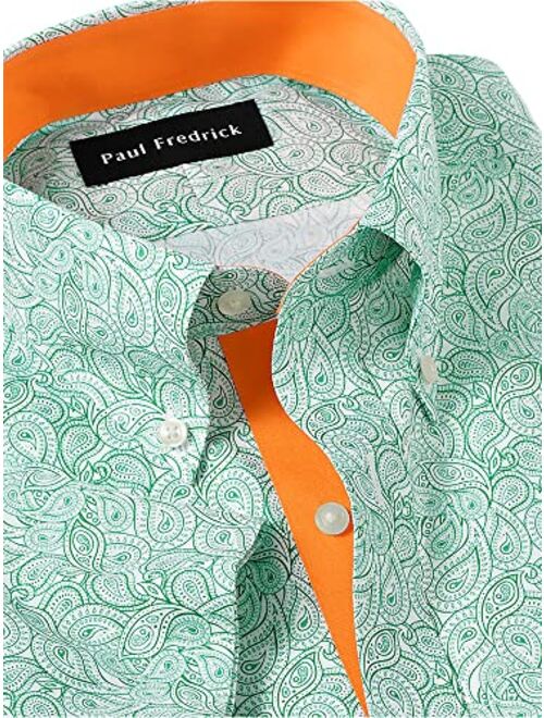 Paul Fredrick Men's Slim Fit Non-Iron Cotton Paisley Dress Shirt